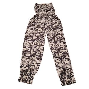 Women’s XL Skemo CA-Jump Strapless Grey Camo Pocket Jumpsuit